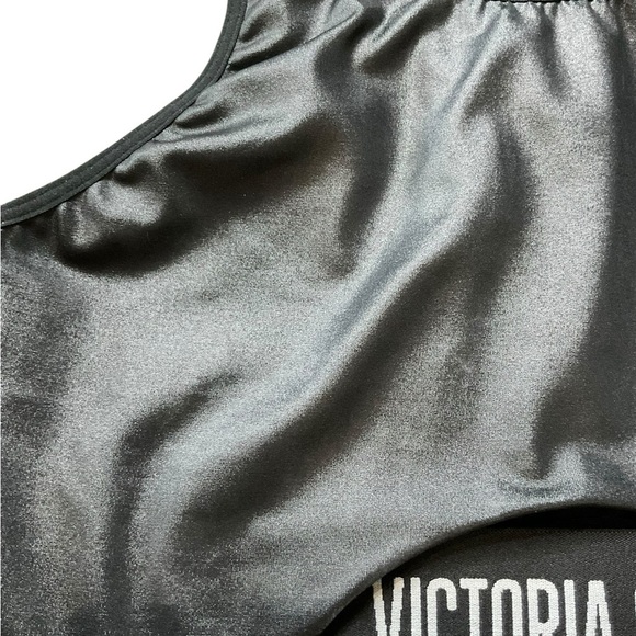 Victoria's Secret Black Sports Bra with a Satiny Finish Large - Picture 3 of 5